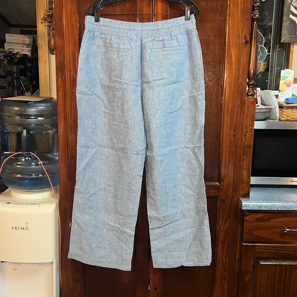 Women’s retreat linen wide leg pant Athleta brand light, blue - Picture 3 of 3